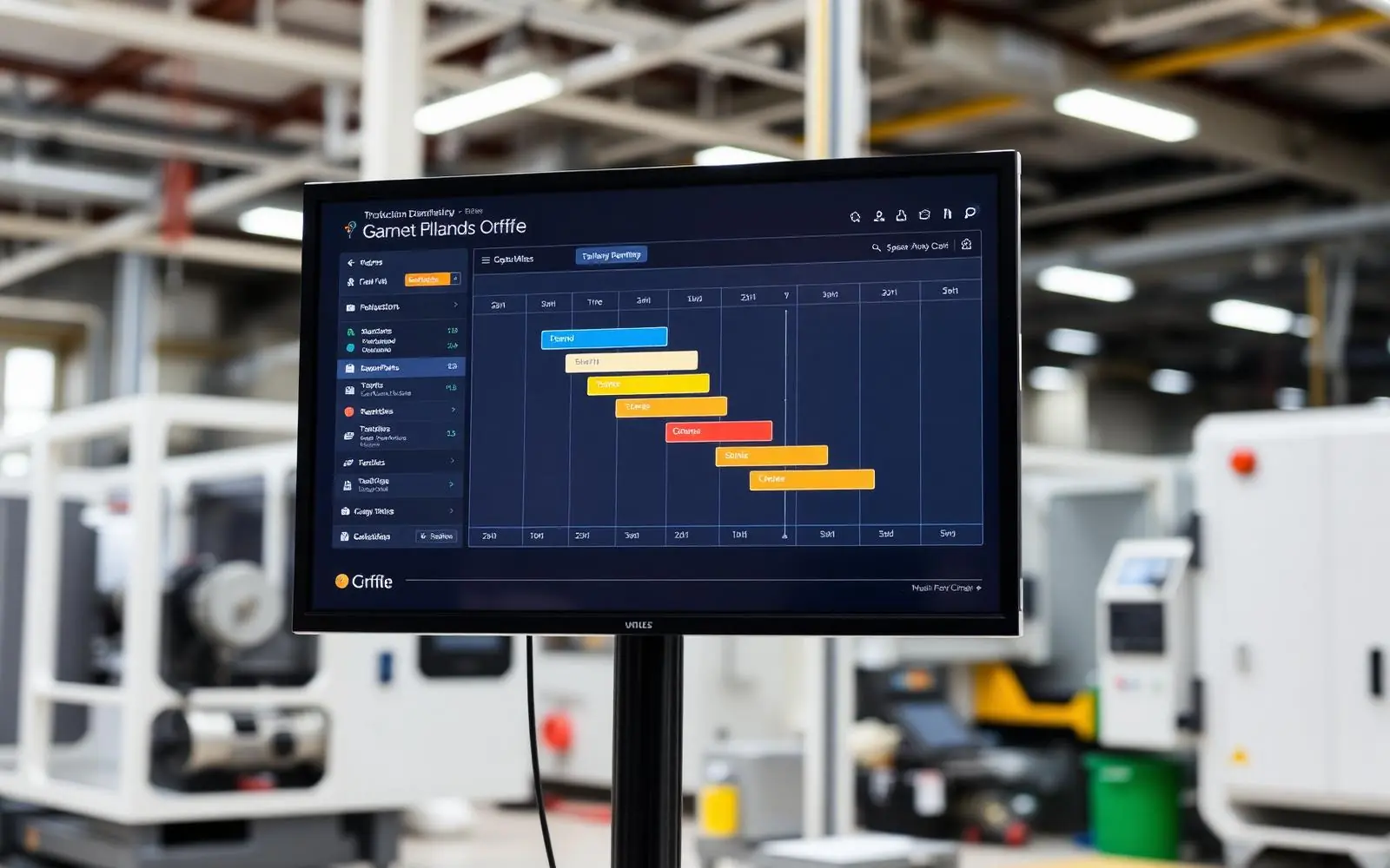PlanIT scheduling dashboard on the factory floor
