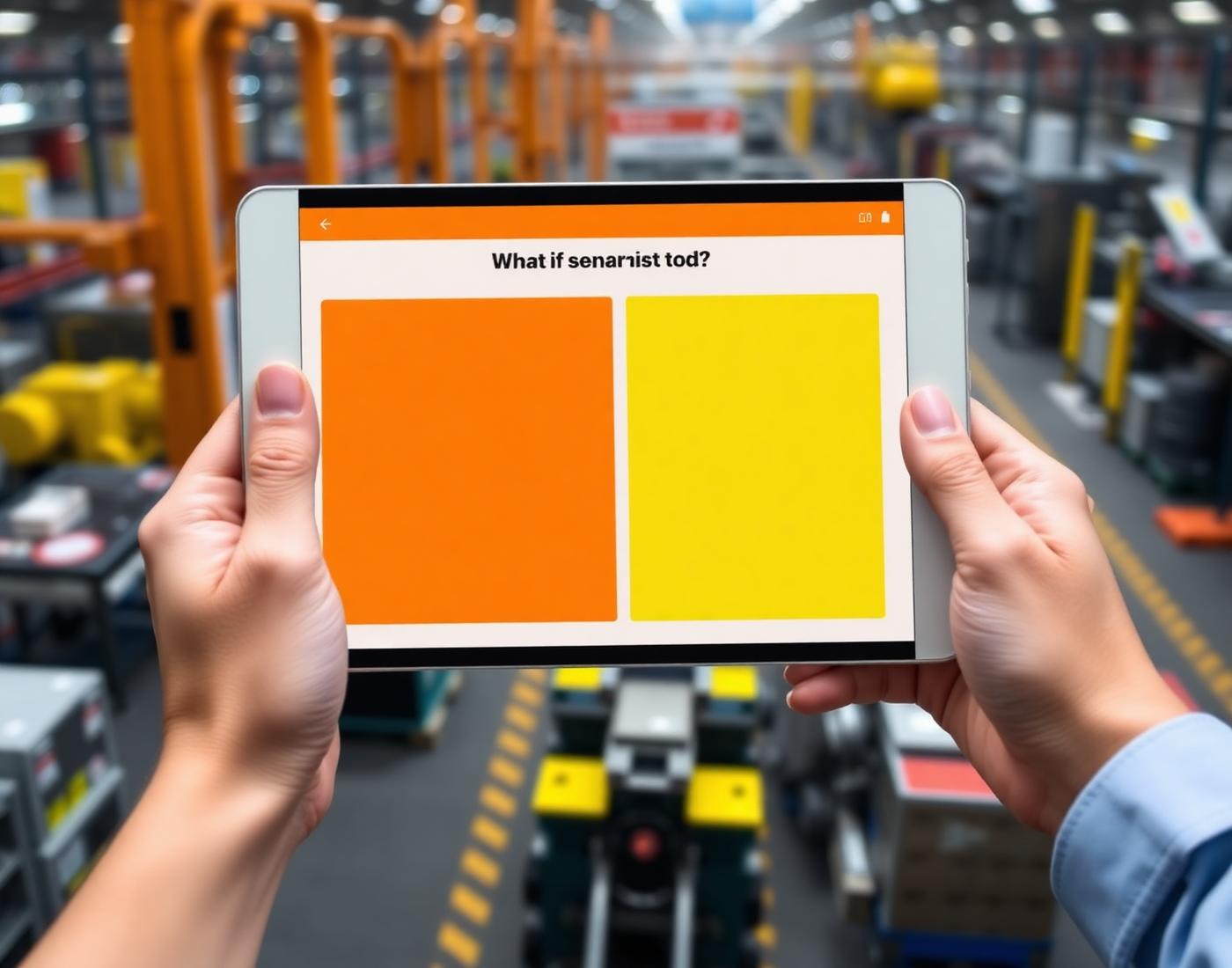 Planner running what-if scenarios on a tablet